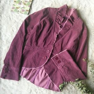 Louis Anthropologie Mauve Corduroy Jacket